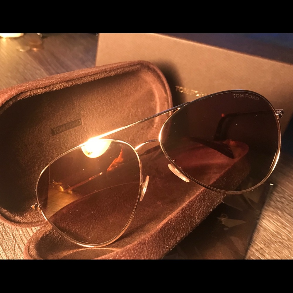 Tom Ford Gold Aviator Sunglasses